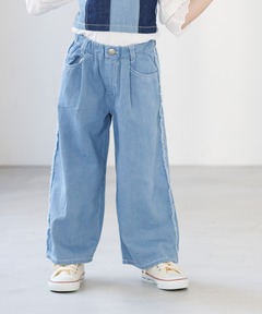 セール】lace docking design denim pants/レースドッキングデザイン