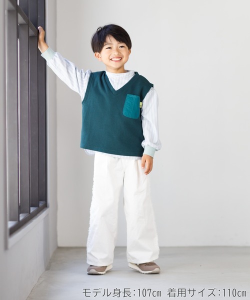 MAKE YOUR DAY(メイクユアデイ)の「サイドフリンジワイドパンツ■80~140cm(その他パンツ・キッズ・ベージュ/ブルー/オフホワイト/ネイビー・80/90/100/110/120/130/140)」の6枚目の写真