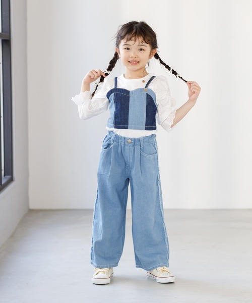 MAKE YOUR DAY(メイクユアデイ)の「サイドフリンジワイドパンツ■80~140cm(その他パンツ・キッズ・ベージュ/ブルー/オフホワイト/ネイビー・80/90/100/110/120/130/140)」の14枚目の写真