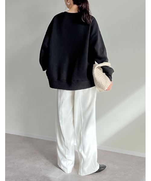 Re:EDIT(リエディ)の「裏起毛ハートorリボンワンポイント刺繍スウェット(スウェット・レディース・アイボリー/グレー/ブラック・LARGE/MEDIUM)」の16枚目の写真