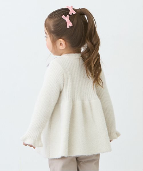 petit main（プティマイン）の「【リンク】ラメペプラムニット(キッズ)（ニット/セーター・キッズ・アイボリー/ピンク/グレー・S/M/L）」の5枚目の写真