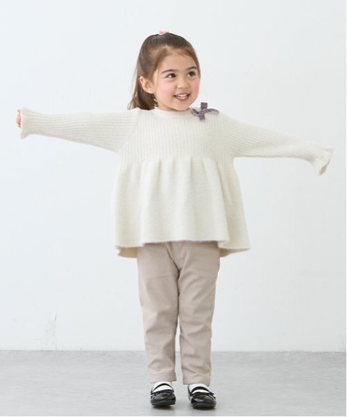 petit main（プティマイン）の「【リンク】ラメペプラムニット(キッズ)（ニット/セーター・キッズ・アイボリー/ピンク/グレー・S/M/L）」の6枚目の写真