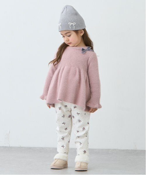 petit main（プティマイン）の「【リンク】ラメペプラムニット(キッズ)（ニット/セーター・キッズ・アイボリー/ピンク/グレー・S/M/L）」の8枚目の写真