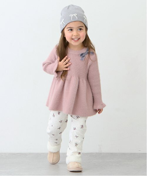 petit main（プティマイン）の「【リンク】ラメペプラムニット(キッズ)（ニット/セーター・キッズ・アイボリー/ピンク/グレー・S/M/L）」の9枚目の写真