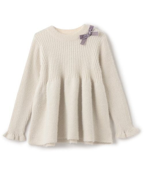 petit main（プティマイン）の「【リンク】ラメペプラムニット(キッズ)（ニット/セーター・キッズ・アイボリー/ピンク/グレー・S/M/L）」の16枚目の写真