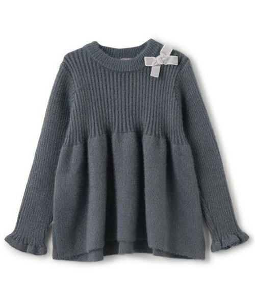 petit main（プティマイン）の「【リンク】ラメペプラムニット(キッズ)（ニット/セーター・キッズ・アイボリー/ピンク/グレー・S/M/L）」の17枚目の写真