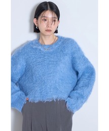 起毛クロップドニットプルオーバー