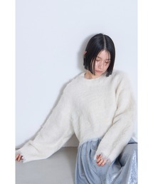 起毛クロップドニットプルオーバー
