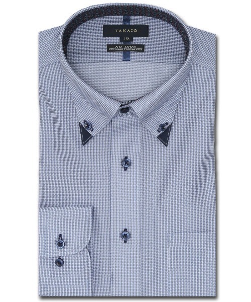 【ストレッチ 形態安定 吸水速乾 マシンウォッシャブル】タカキュー ノーアイロンストレッチ ボタンダウン ビジネスドレス長袖ニットシャツ（ビジネスシャツ）｜TAKA-Q（タカキュー）