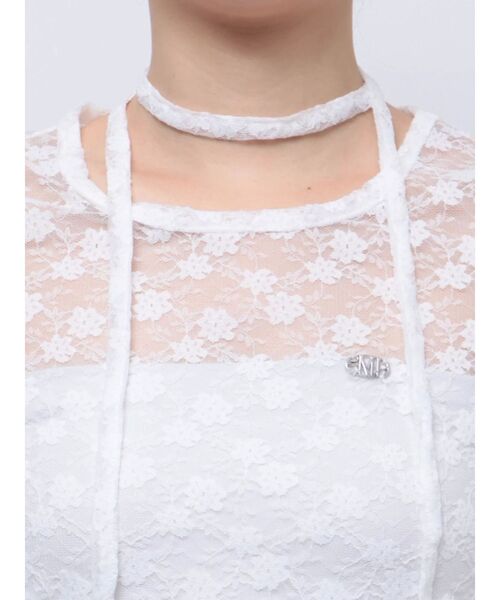 EMODA（エモダ）の「LACE CHOKER PLATE TOP（Tシャツ/カットソー・レディース・ブラック/ホワイト/ブラウン/ブルー・FREE）」の11枚目の写真