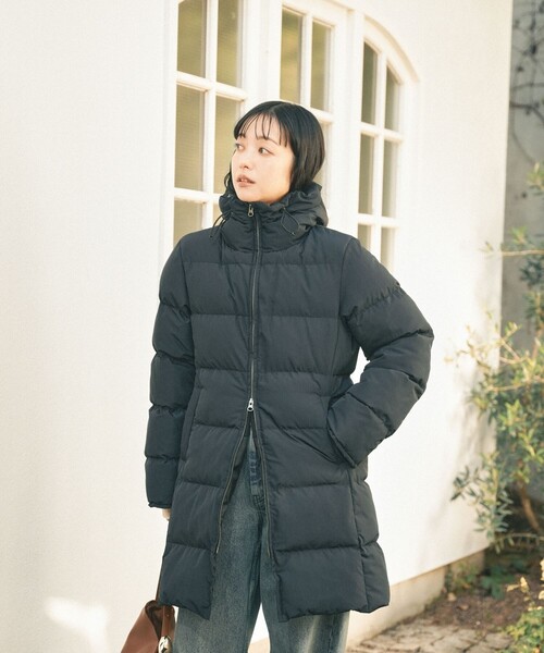 セール】Warm ファー付き ロングパフジャケット（ダウン