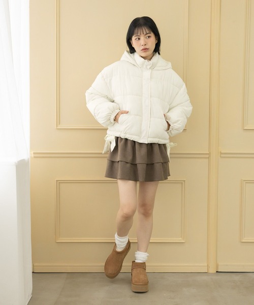 3.3 Field Trip （3.3フィールドトリップ）の「3.3 Field Trip／スエードフリルスカート（スカート・レディース・ブラウン/アイボリー・FREE）」の4枚目の写真