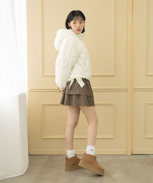 3.3 Field Trip （3.3フィールドトリップ）の「3.3 Field Trip／スエードフリルスカート（スカート・レディース・ブラウン/アイボリー・FREE）」の5枚目の写真