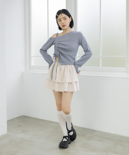 3.3 Field Trip （3.3フィールドトリップ）の「3.3 Field Trip／スエードフリルスカート（スカート・レディース・ブラウン/アイボリー・FREE）」の12枚目の写真