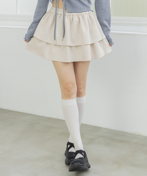 3.3 Field Trip （3.3フィールドトリップ）の「3.3 Field Trip／スエードフリルスカート（スカート・レディース・ブラウン/アイボリー・FREE）」の16枚目の写真