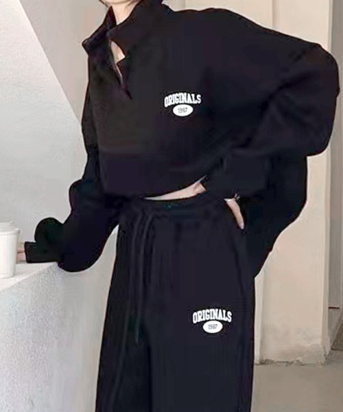アマテラス　スウェット　セットアップ　トレーナー feepur トレーナー スウェット 「セットアップ可」ハーフZIP刺繍