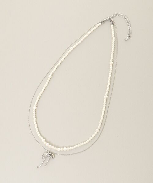 MAJESTIC LEGON（マジェスティックレゴン）の「シャイニーリボンネックレス（ネックレス・レディース・シルバー/ゴールド・FREE）」の7枚目の写真