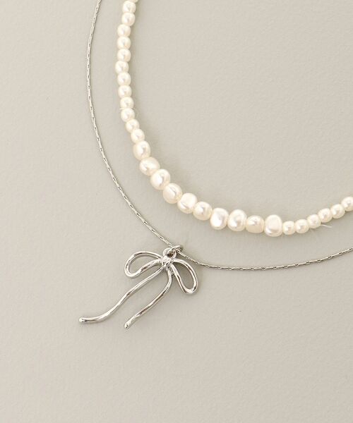 MAJESTIC LEGON（マジェスティックレゴン）の「シャイニーリボンネックレス（ネックレス・レディース・シルバー/ゴールド・FREE）」の8枚目の写真