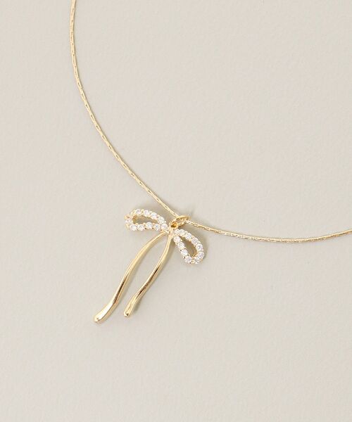 MAJESTIC LEGON（マジェスティックレゴン）の「シャイニーリボンネックレス（ネックレス・レディース・シルバー/ゴールド・FREE）」の10枚目の写真