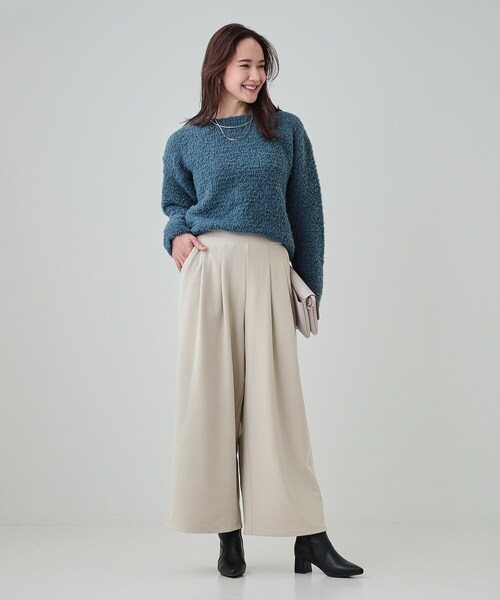 DRESKIP（ドレスキップ）の「◆【選べる着丈】あったかもちもちガウチョパンツ（その他パンツ・レディース・アイボリー/ブラック/ダークグレー/ネイビー・01/02/03/04/36/38/40/42）」の6枚目の写真