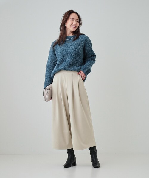 DRESKIP（ドレスキップ）の「◆【選べる着丈】あったかもちもちガウチョパンツ（その他パンツ・レディース・アイボリー/ブラック/ダークグレー/ネイビー・01/02/03/04/36/38/40/42）」の9枚目の写真