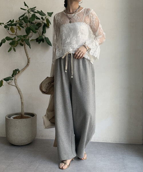 セール】レースフレアブラウス（シャツ/ブラウス）｜DouDou（ドゥドゥ