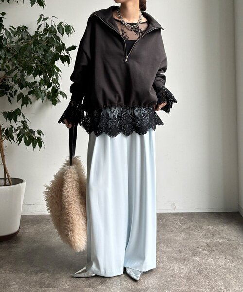 レースフレアブラウス（シャツ/ブラウス）｜DouDou（ドゥドゥ）の