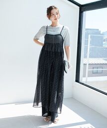 le.coeur blanc | 箔ドットオーガンジーキャミワンピース(ワンピース)