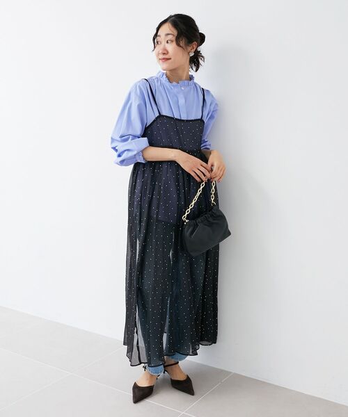 le.coeur blanc(ルクールブラン)の「箔ドットオーガンジーキャミワンピース(ワンピース・レディース・ブラック系その他・38)」の15枚目の写真
