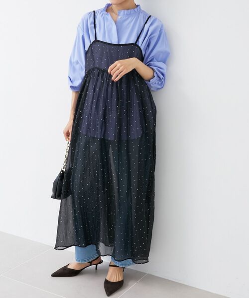le.coeur blanc(ルクールブラン)の「箔ドットオーガンジーキャミワンピース(ワンピース・レディース・ブラック系その他・38)」の16枚目の写真