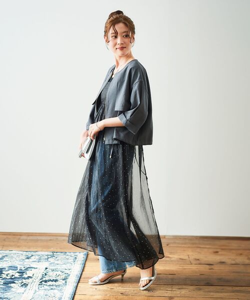 le.coeur blanc(ルクールブラン)の「箔ドットオーガンジーキャミワンピース(ワンピース・レディース・ブラック系その他・38)」の21枚目の写真