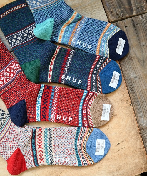 CHUP（チュプ）の「CHUP(チュプ) "SPRING STIPPLING(スプリングスティップリング)" ソックス　数量限定生産（ソックス/靴下・レディース・インディゴブルー/ベージュ/ブルー系その他/レッド・SMALL/MEDIUM）」の7枚目の写真