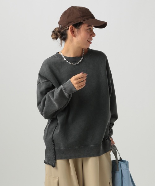 BAYFLOW(ベイフロー)の「フリンジコンビフェードプルオーバー(スウェット・レディース・オフホワイト/チャコール/ピンク・FREE)」の1枚目の写真