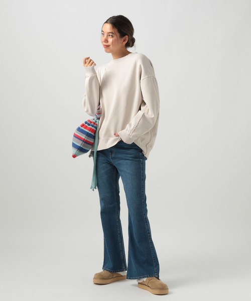 BAYFLOW(ベイフロー)の「フリンジコンビフェードプルオーバー(スウェット・レディース・オフホワイト/チャコール/ピンク・FREE)」の4枚目の写真