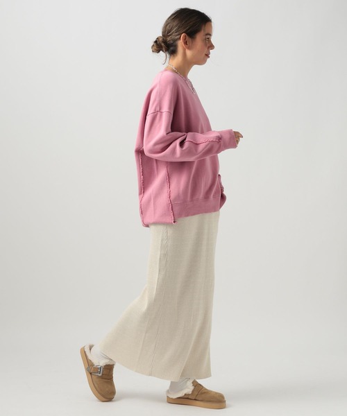 BAYFLOW(ベイフロー)の「フリンジコンビフェードプルオーバー(スウェット・レディース・オフホワイト/チャコール/ピンク・FREE)」の10枚目の写真