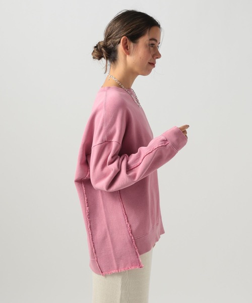 BAYFLOW(ベイフロー)の「フリンジコンビフェードプルオーバー(スウェット・レディース・オフホワイト/チャコール/ピンク・FREE)」の11枚目の写真