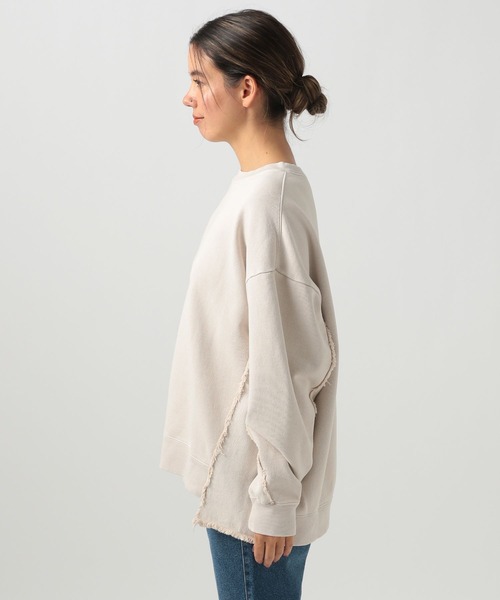 BAYFLOW(ベイフロー)の「フリンジコンビフェードプルオーバー(スウェット・レディース・オフホワイト/チャコール/ピンク・FREE)」の14枚目の写真