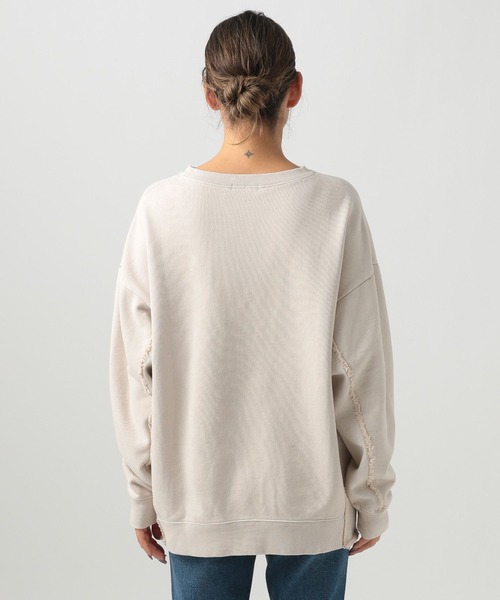 BAYFLOW(ベイフロー)の「フリンジコンビフェードプルオーバー(スウェット・レディース・オフホワイト/チャコール/ピンク・FREE)」の15枚目の写真