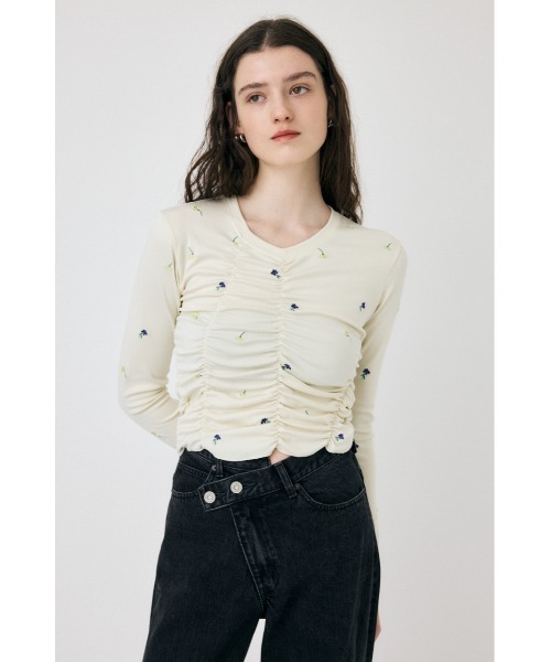 MOUSSY（マウジー）の「【WEB限定】FLORAL RANDOM GATHER ロングスリーブTシャツ（Tシャツ/カットソー・レディース・オフホワイト/ブラック/ミント・FREE）」の11枚目の写真