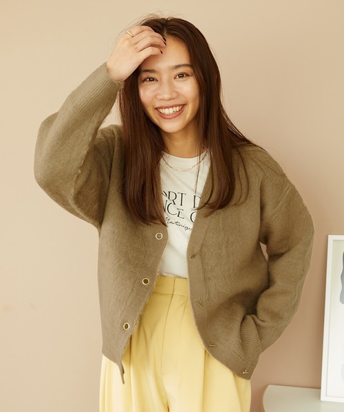 MISCH MASCH(ミッシュマッシュ)の「シャギーニットカーディガン MO33N02(ニット/セーター・レディース・ブルー/チャコールグレー/ライトグレー/ベージュ/ピンク・フリ-)」の16枚目の写真