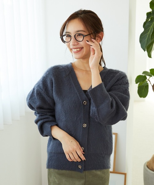 MISCH MASCH(ミッシュマッシュ)の「シャギーニットカーディガン MO33N02(ニット/セーター・レディース・ブルー/チャコールグレー/ライトグレー/ベージュ/ピンク・フリ-)」の19枚目の写真
