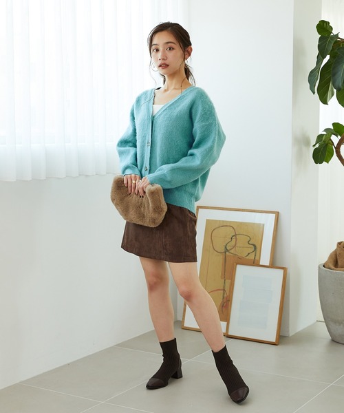 MISCH MASCH(ミッシュマッシュ)の「シャギーニットカーディガン MO33N02(ニット/セーター・レディース・ブルー/チャコールグレー/ライトグレー/ベージュ/ピンク・フリ-)」の13枚目の写真