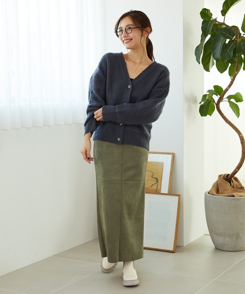 MISCH MASCH(ミッシュマッシュ)の「シャギーニットカーディガン MO33N02(ニット/セーター・レディース・ブルー/チャコールグレー/ライトグレー/ベージュ/ピンク・フリ-)」の11枚目の写真