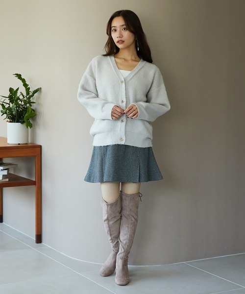 MISCH MASCH(ミッシュマッシュ)の「シャギーニットカーディガン MO33N02(ニット/セーター・レディース・ブルー/チャコールグレー/ライトグレー/ベージュ/ピンク・フリ-)」の15枚目の写真