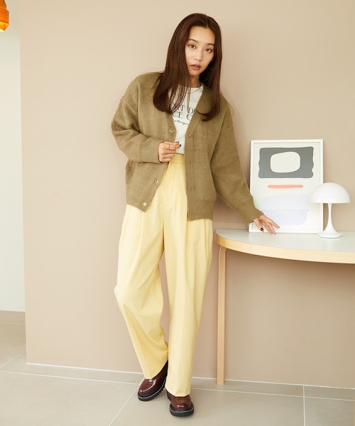 MISCH MASCH(ミッシュマッシュ)の「シャギーニットカーディガン MO33N02(ニット/セーター・レディース・ブルー/チャコールグレー/ライトグレー/ベージュ/ピンク・フリ-)」の6枚目の写真