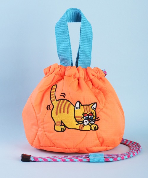 HOUSTON(ヒューストン)の「HOUSTON ヒューストン 刺繍 エフェクトバッグ 和柄 (猫、金魚、鳥)(ショルダーバッグ・レディース・ピンク/イエロー/ブルー/グリーン/ミント/ピンク系その他/ピンク系その他2/オレンジ/レッド/ラベンダー・FREE)」の10枚目の写真