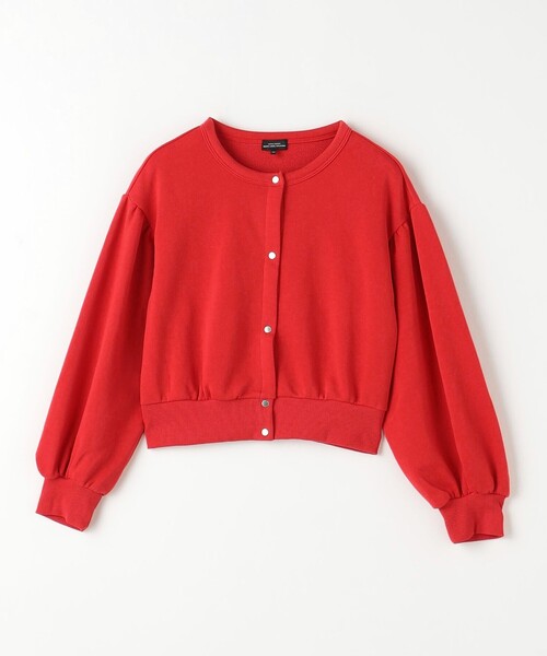 green label relaxing(グリーンレーベルリラクシング)の「裏毛 袖ボリューム スウェットカーディガン / キッズ 140cm-160cm(カーディガン/ボレロ・キッズ・ブラック/ライトグレー/レッド・160cm/150cm/140cm)」の1枚目の写真