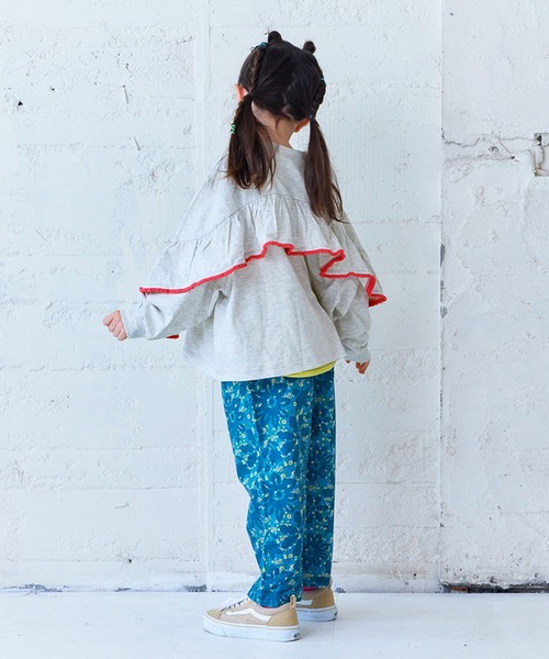 Life Support Products（ライフサポートプロダクツ）の「【COTTON from U.S.A】バックフリルロンT（Tシャツ/カットソー・キッズ・オフホワイト/チャコール/ラベンダー・80/90/95/100/110/120/130/140/150）」の8枚目の写真