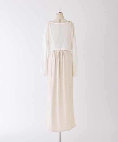 one after another NICE CLAUP(ワンアフターアナザーナイスクラップ)の「カシュクールトップス+キャミワンピセット(ワンピース・レディース・ブラック/グレー/ピンク/アイボリー・MEDIUM/SMALL)」の12枚目の写真