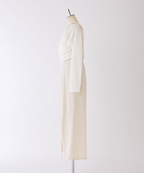 one after another NICE CLAUP(ワンアフターアナザーナイスクラップ)の「カシュクールトップス+キャミワンピセット(ワンピース・レディース・ブラック/グレー/ピンク/アイボリー・MEDIUM/SMALL)」の11枚目の写真